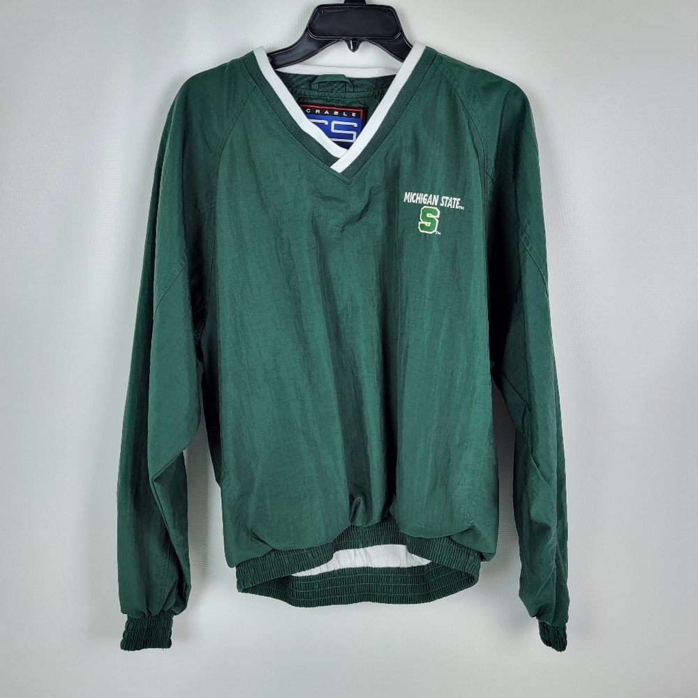 Michigan State Vintage Windbreaker Pullover Jacket Like New Sz Medium